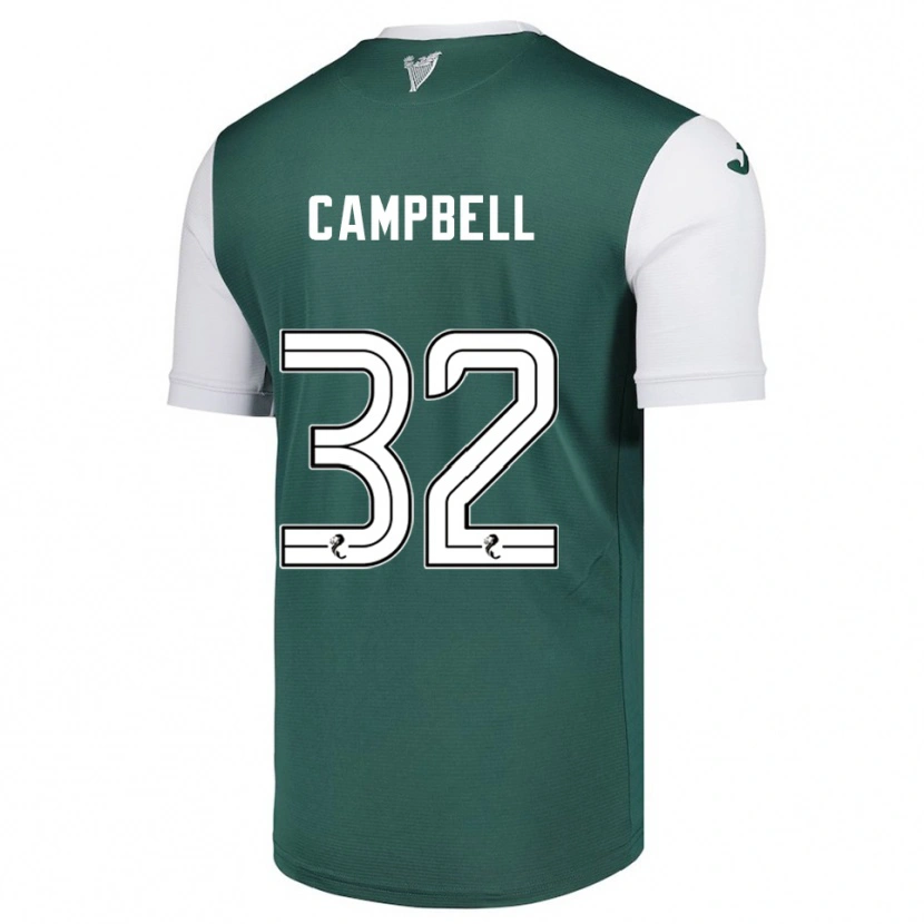 Danxen Criança Camisola Josh Campbell #32 Verde Branco Principal 2025/26 Camisa