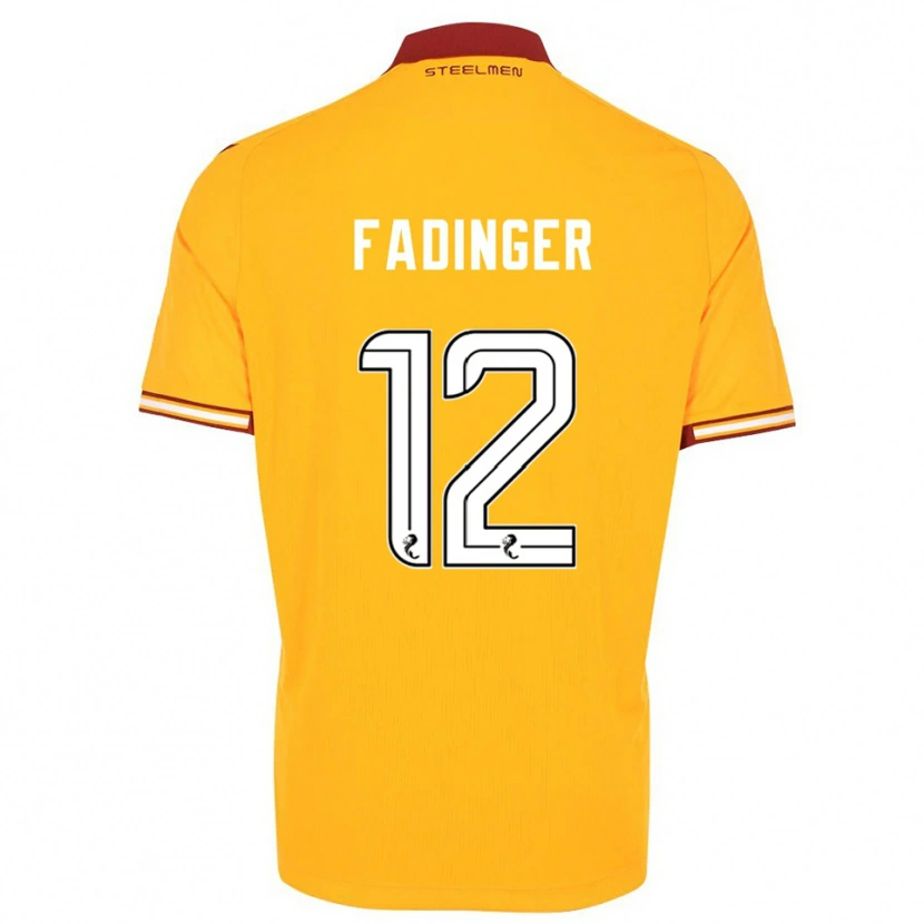 Danxen Criança Camisola Lukas Fadinger #12 Amarelo Vinho Principal 2025/26 Camisa