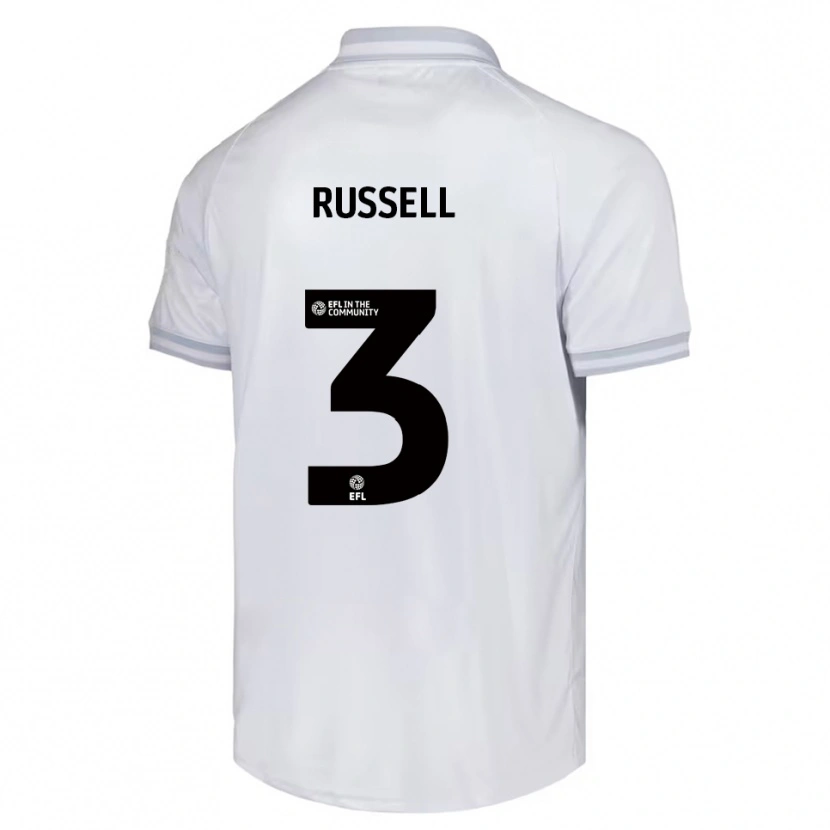 Danxen Criança Camisola Jon Russell #3 Branco Cinza Preto Alternativa 2025/26 Camisa