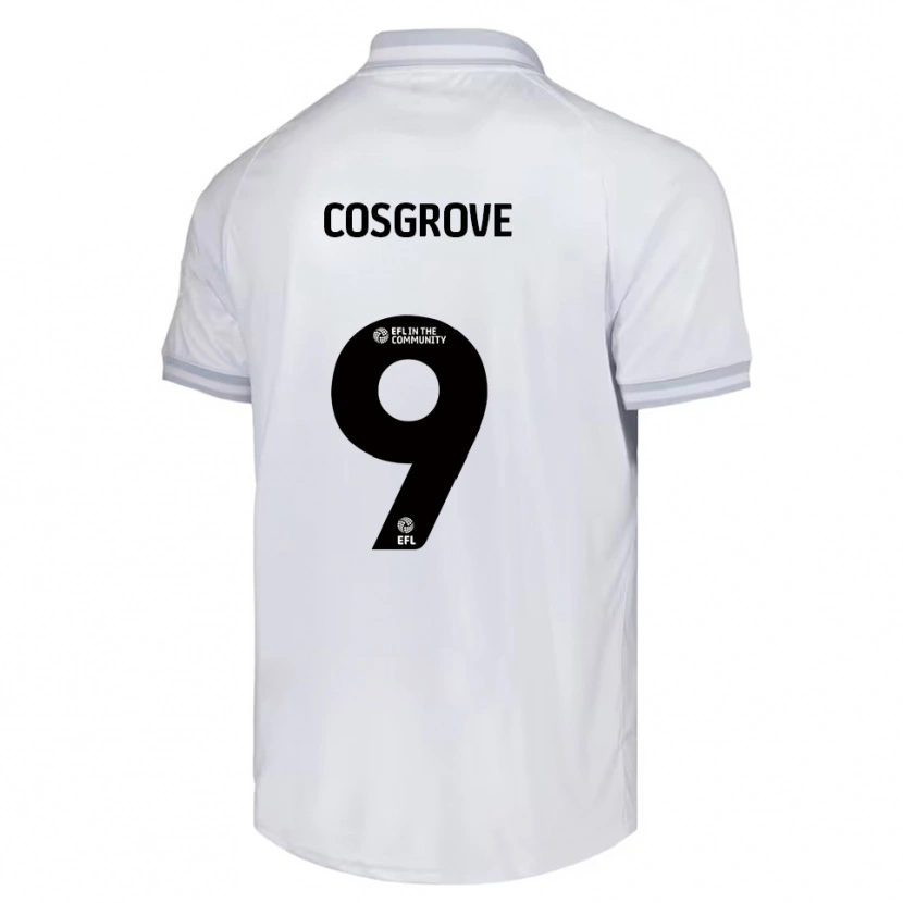 Danxen Criança Camisola Sam Cosgrove #9 Branco Cinza Preto Alternativa 2025/26 Camisa
