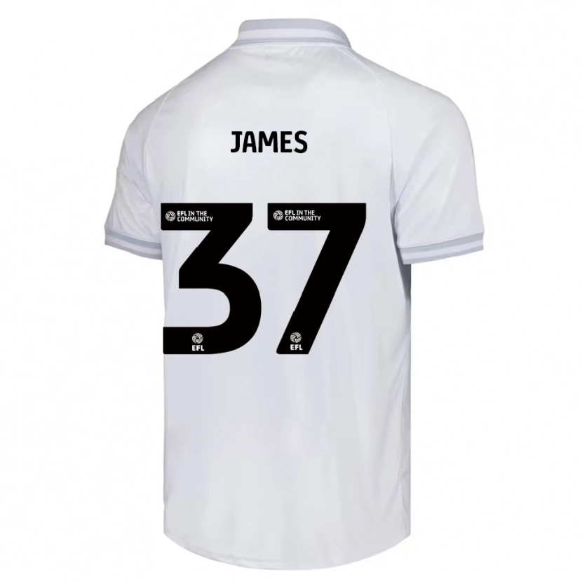 Danxen Criança Camisola Nathan James #37 Branco Cinza Preto Alternativa 2025/26 Camisa