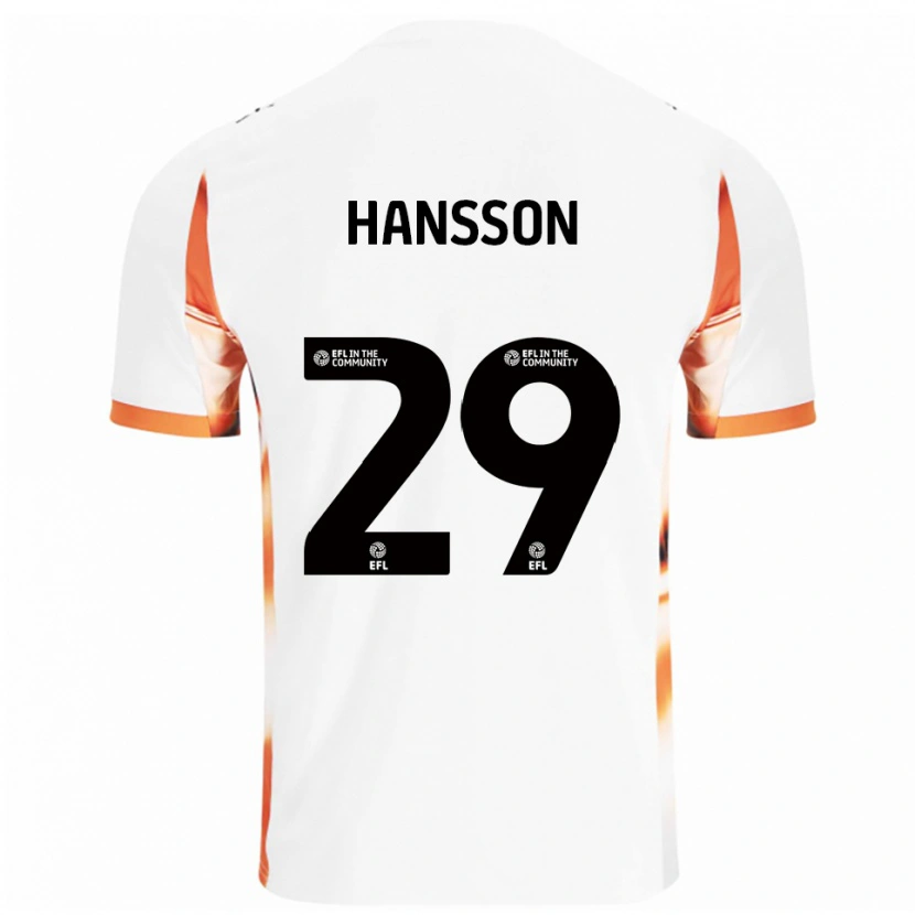 Danxen Criança Camisola Emil Hansson #29 Branco Laranja Preto Alternativa 2025/26 Camisa