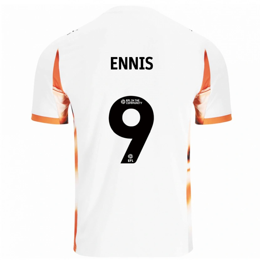 Danxen Criança Camisola Niall Ennis #9 Branco Laranja Preto Alternativa 2025/26 Camisa