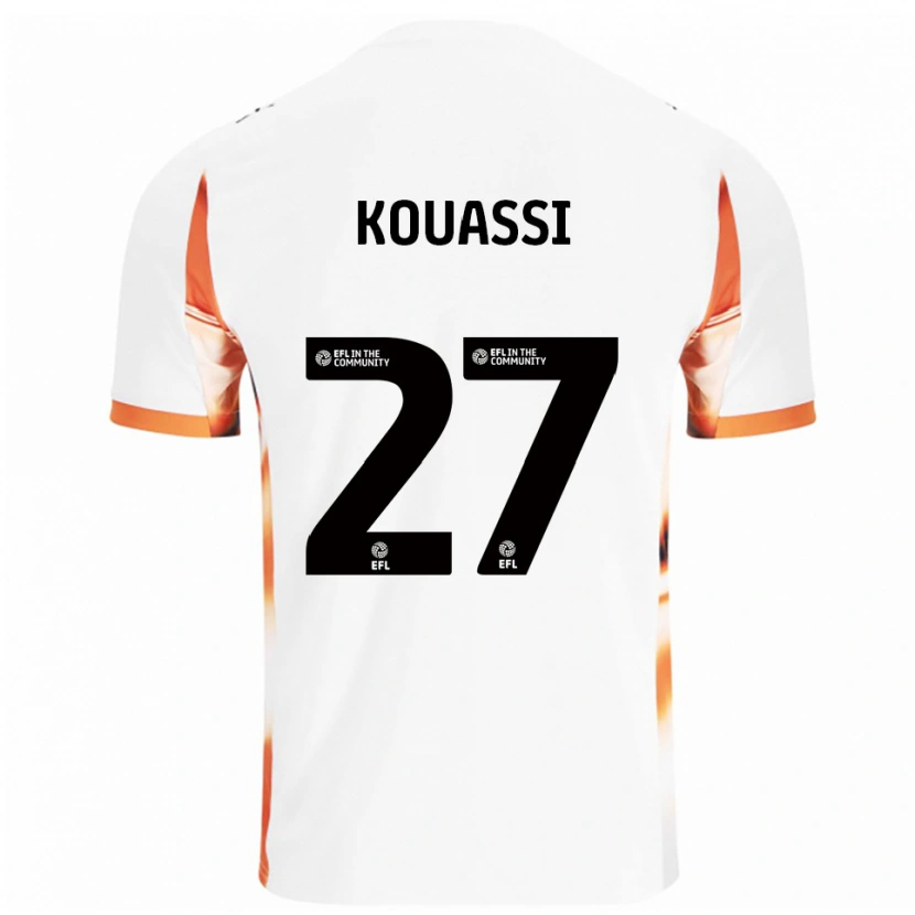Danxen Criança Camisola Kylian Kouassi #27 Branco Laranja Preto Alternativa 2025/26 Camisa