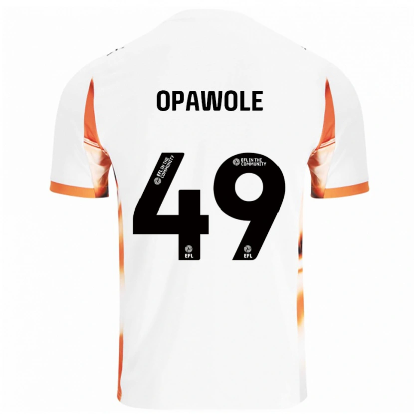 Danxen Criança Camisola Johnson Opawole #49 Branco Laranja Preto Alternativa 2025/26 Camisa