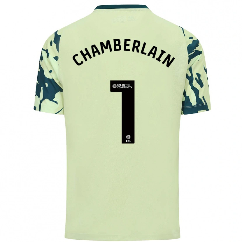 Danxen Criança Camisola Ceryn Chamberlain #1 Verde Escuro Alternativa 2025/26 Camisa
