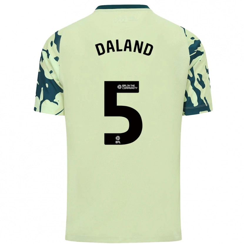 Danxen Criança Camisola Jesper Daland #5 Verde Escuro Alternativa 2025/26 Camisa