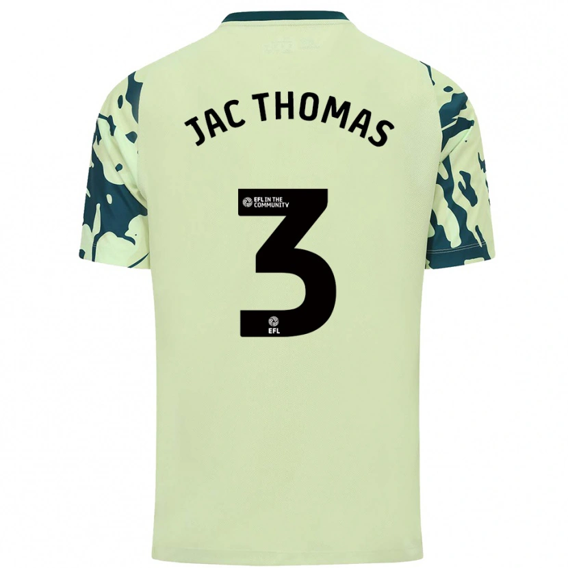 Danxen Criança Camisola Jac Thomas #3 Verde Escuro Alternativa 2025/26 Camisa