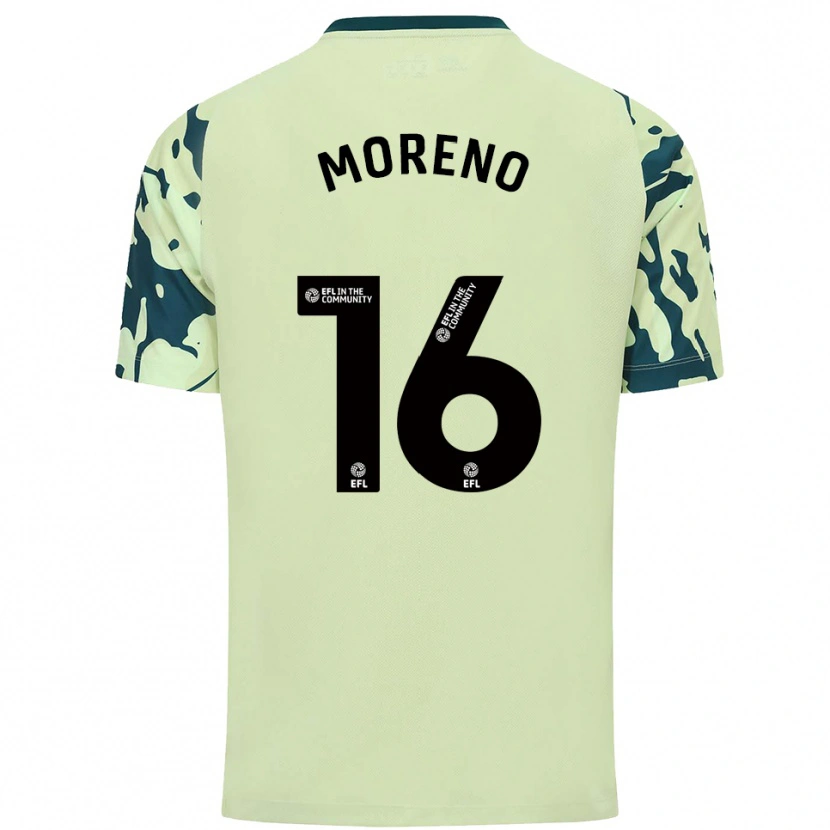 Danxen Criança Camisola Paul Moreno #16 Verde Escuro Alternativa 2025/26 Camisa