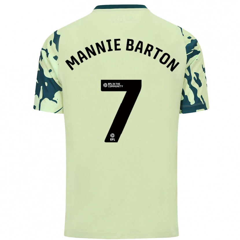 Danxen Criança Camisola Mannie Barton #7 Verde Escuro Alternativa 2025/26 Camisa