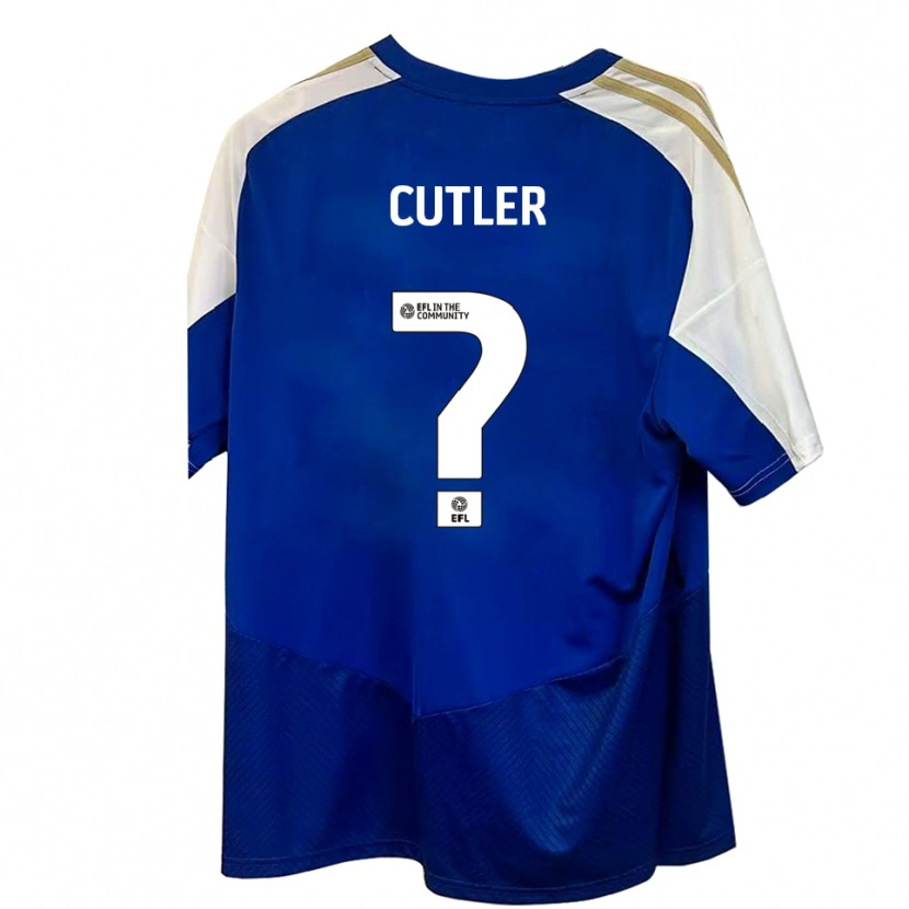 Danxen Criança Camisola Theo Cutler #0 Azul Branco Dourado Alternativa 2025/26 Camisa