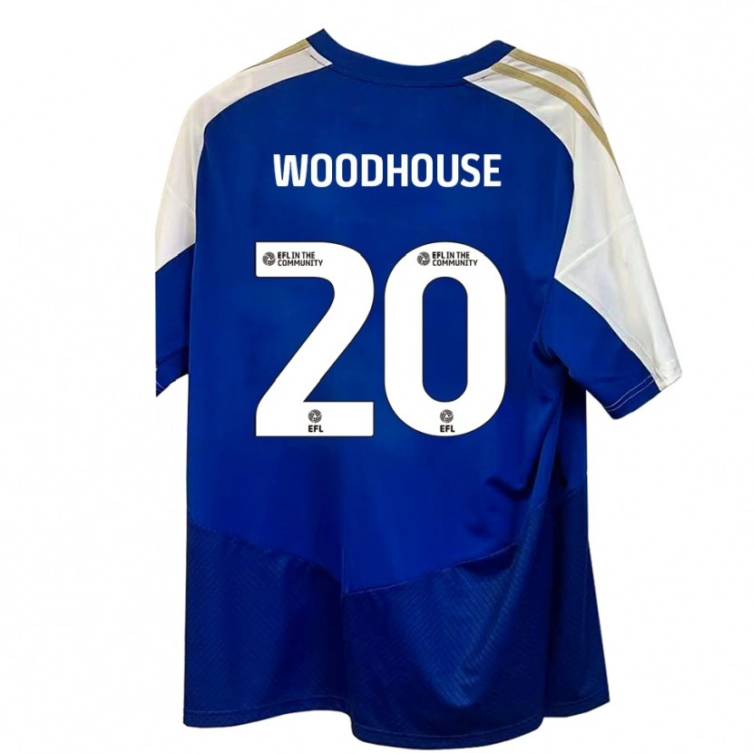 Danxen Criança Camisola Luca Woodhouse #20 Azul Branco Dourado Alternativa 2025/26 Camisa