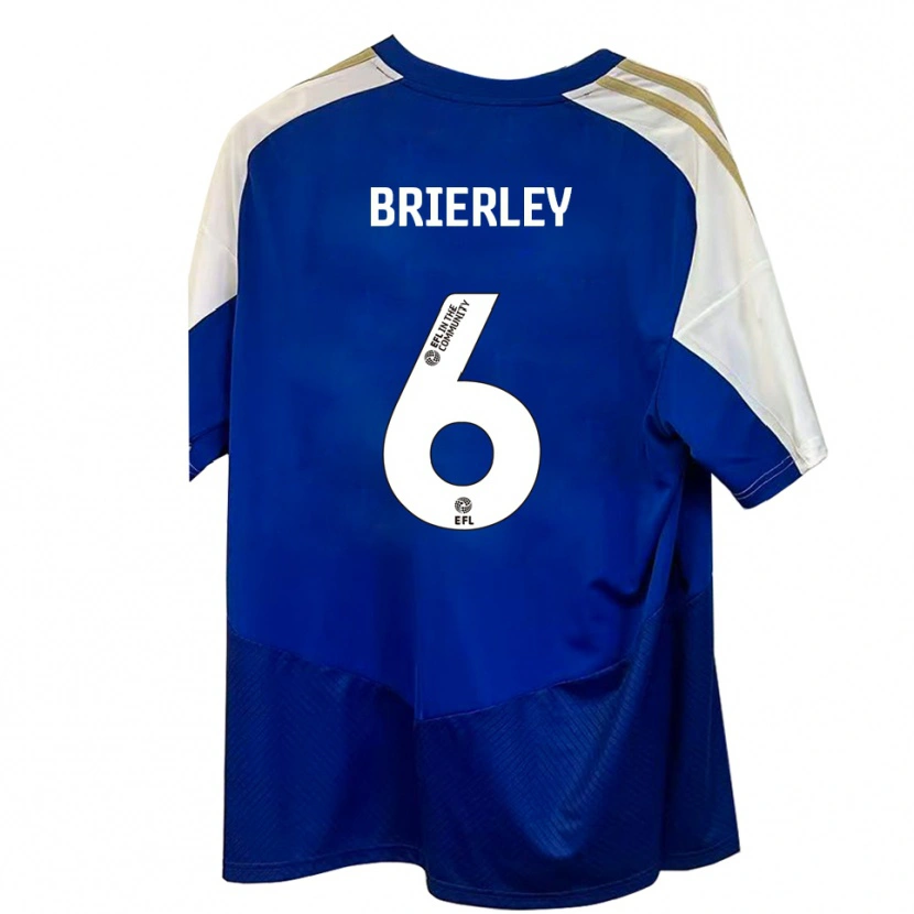 Danxen Criança Camisola Ethan Brierley #6 Azul Branco Dourado Alternativa 2025/26 Camisa