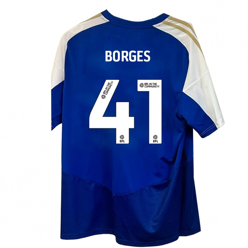 Danxen Criança Camisola Pedro Borges #41 Azul Branco Dourado Alternativa 2025/26 Camisa