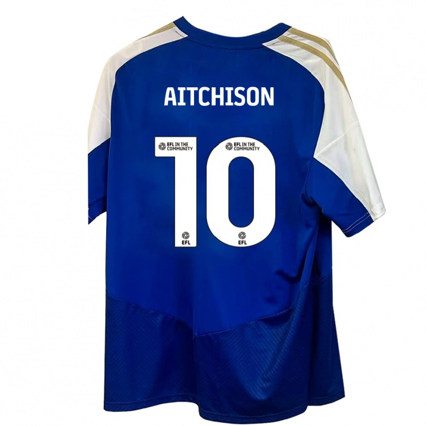 Danxen Criança Camisola Jack Aitchison #10 Azul Branco Dourado Alternativa 2025/26 Camisa