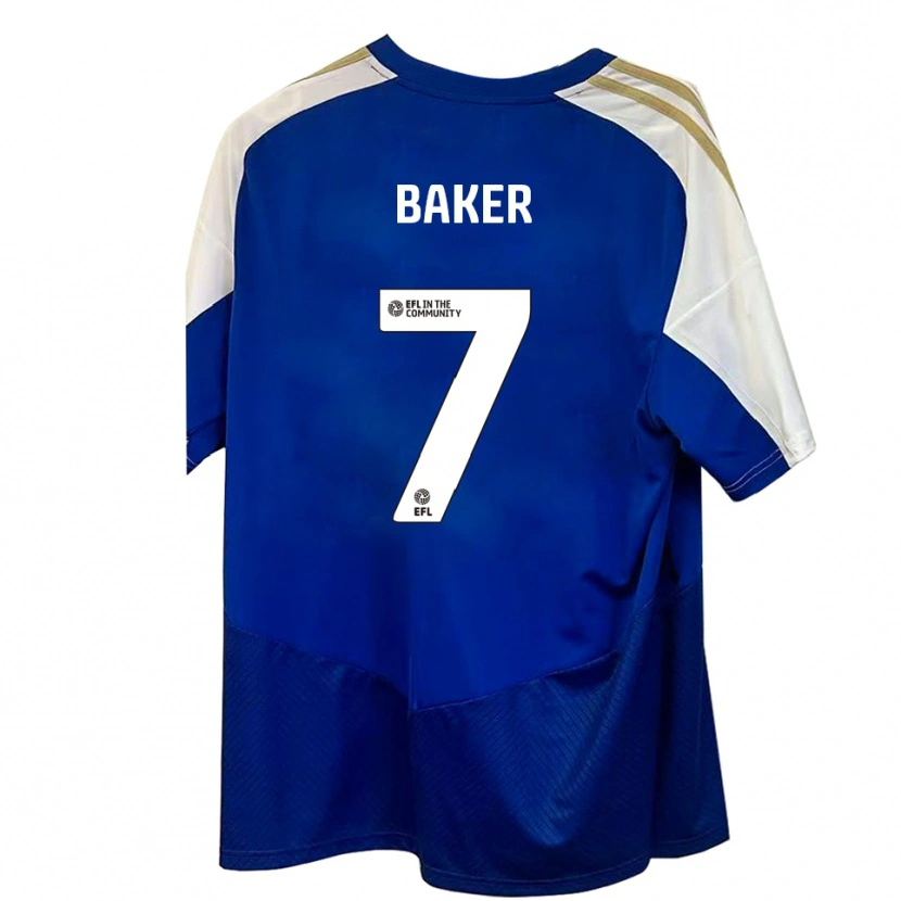 Danxen Criança Camisola Phoebe Baker #7 Azul Branco Dourado Alternativa 2025/26 Camisa