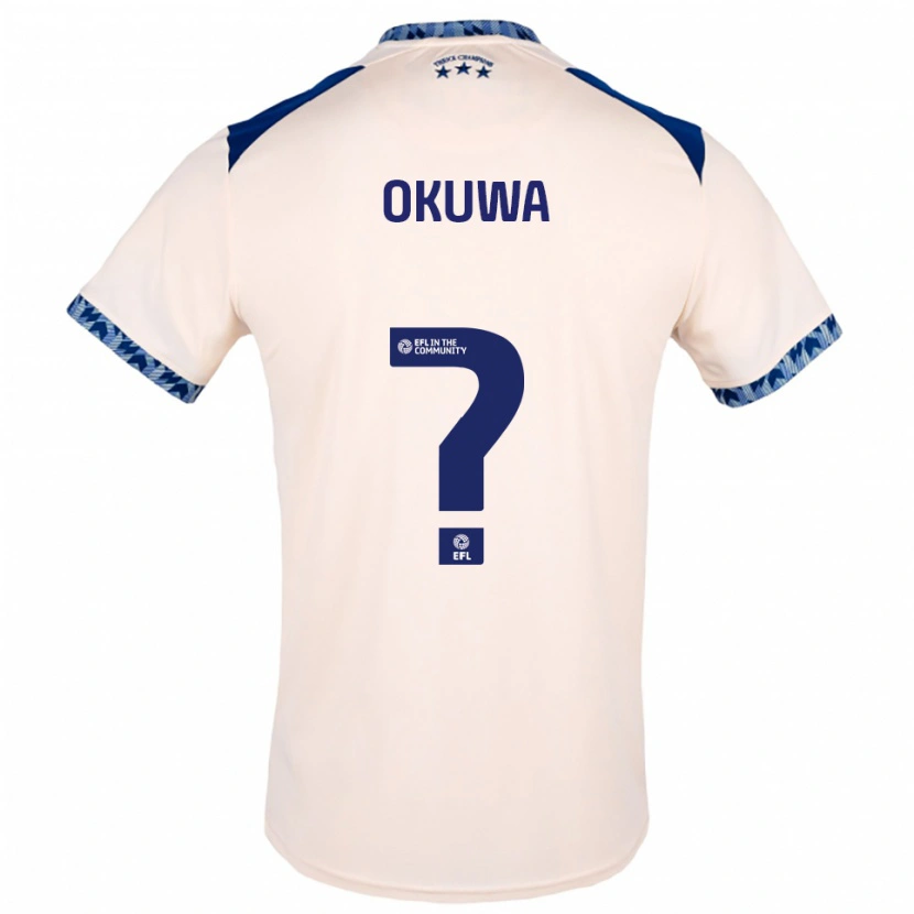 Danxen Criança Camisola Temi Okuwa #0 Branco Sujo Azul Marinho Alternativa 2025/26 Camisa