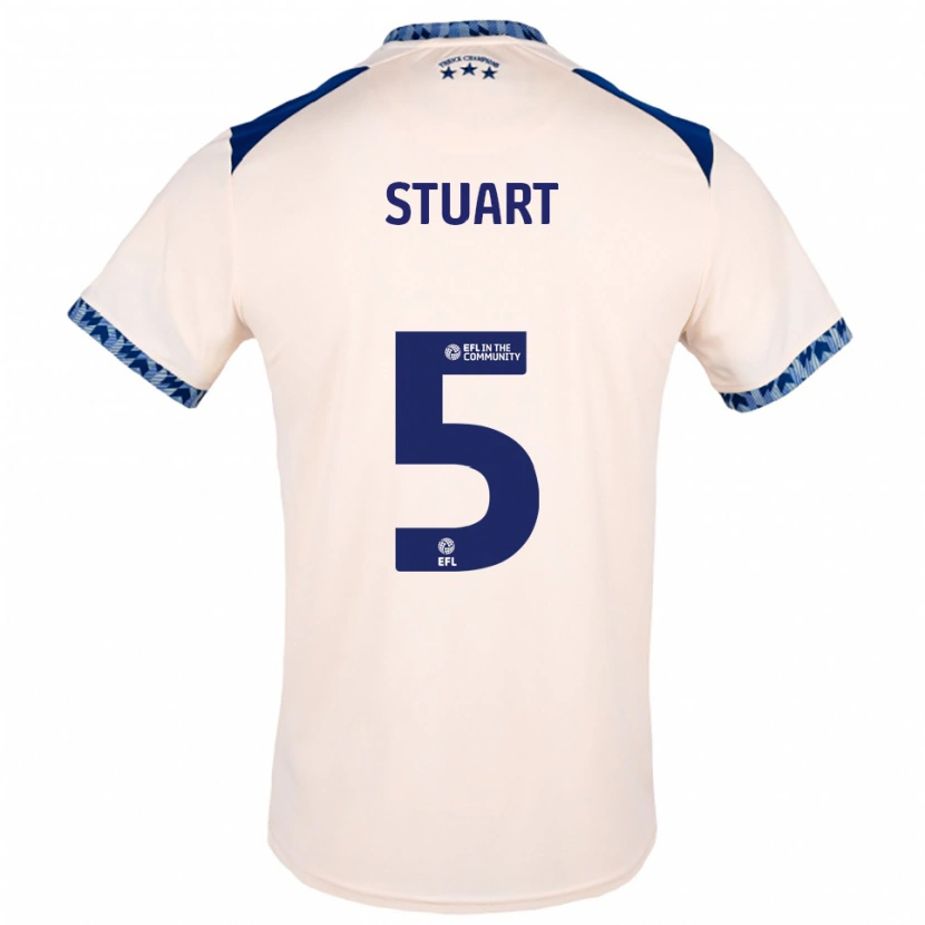 Danxen Criança Camisola Charlotte Stuart #5 Branco Sujo Azul Marinho Alternativa 2025/26 Camisa