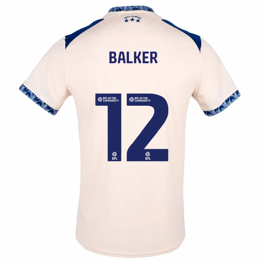 Danxen Criança Camisola Radinio Balker #12 Branco Sujo Azul Marinho Alternativa 2025/26 Camisa