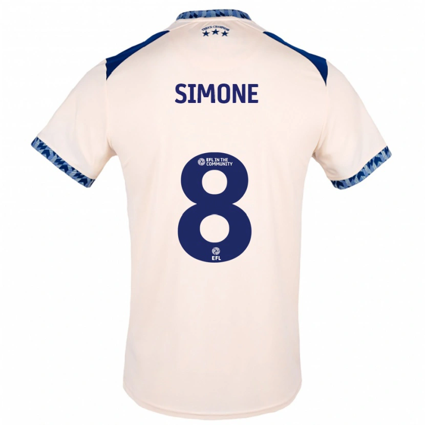 Danxen Criança Camisola Caz Simone #8 Branco Sujo Azul Marinho Alternativa 2025/26 Camisa