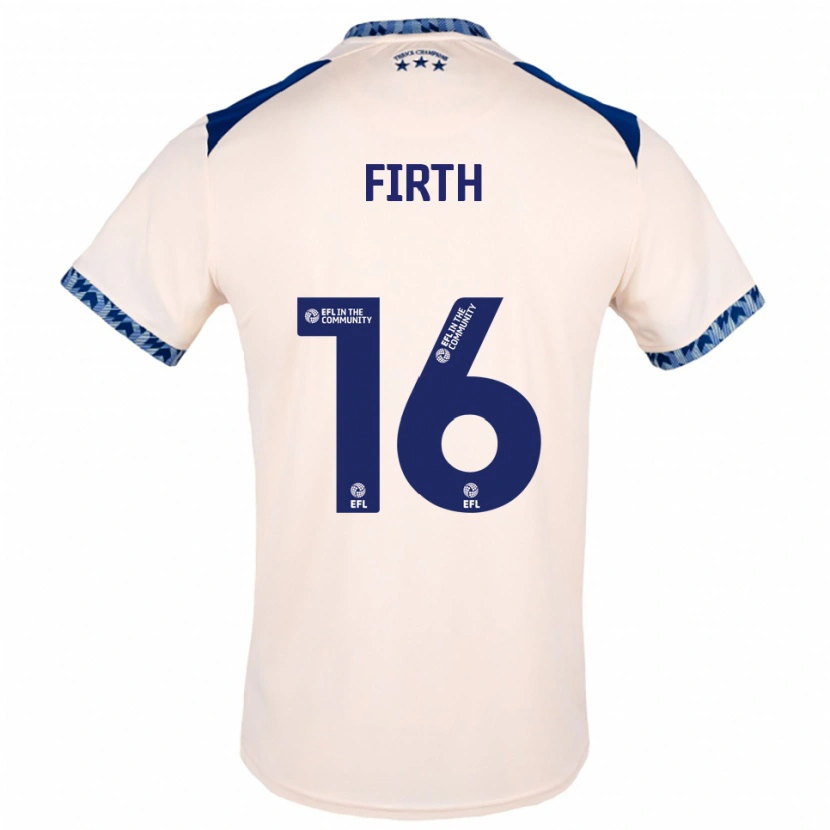 Danxen Criança Camisola Molly Firth #16 Branco Sujo Azul Marinho Alternativa 2025/26 Camisa
