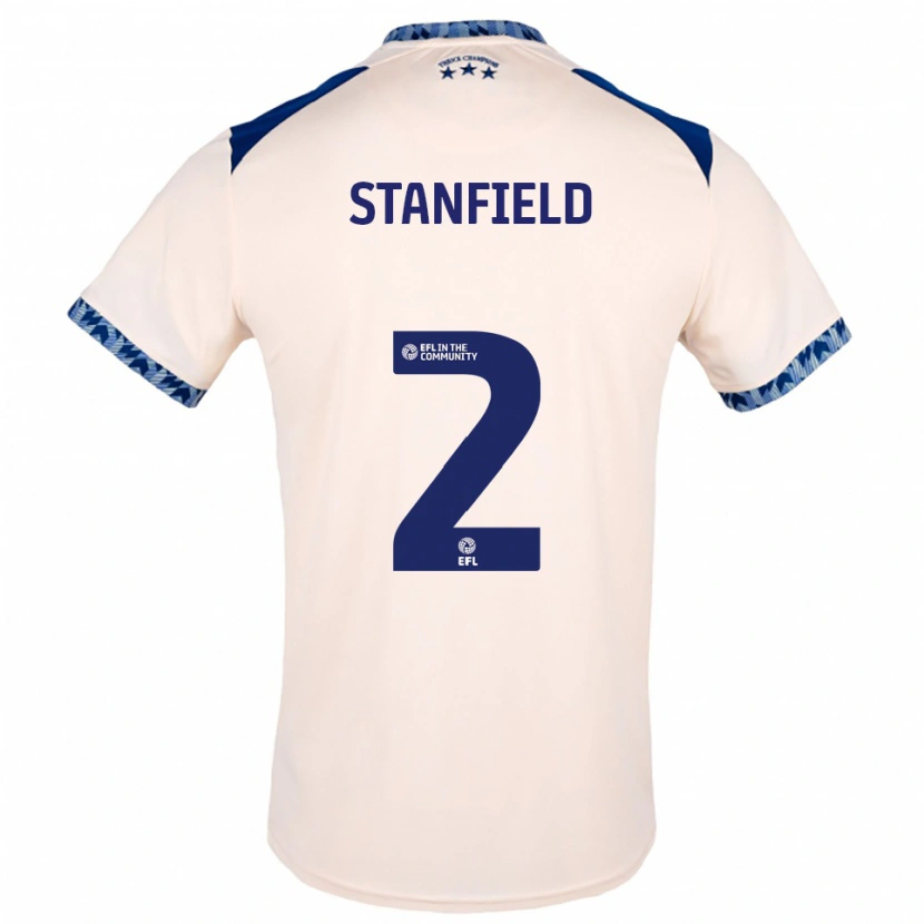 Danxen Criança Camisola Beth Stanfield #2 Branco Sujo Azul Marinho Alternativa 2025/26 Camisa