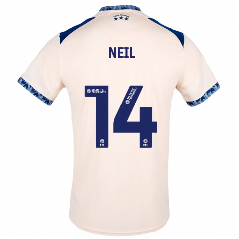 Danxen Criança Camisola Marlie Neil #14 Branco Sujo Azul Marinho Alternativa 2025/26 Camisa