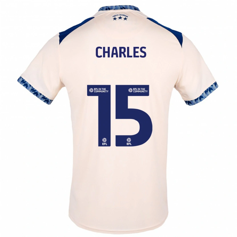 Danxen Criança Camisola Dion Charles #15 Branco Sujo Azul Marinho Alternativa 2025/26 Camisa
