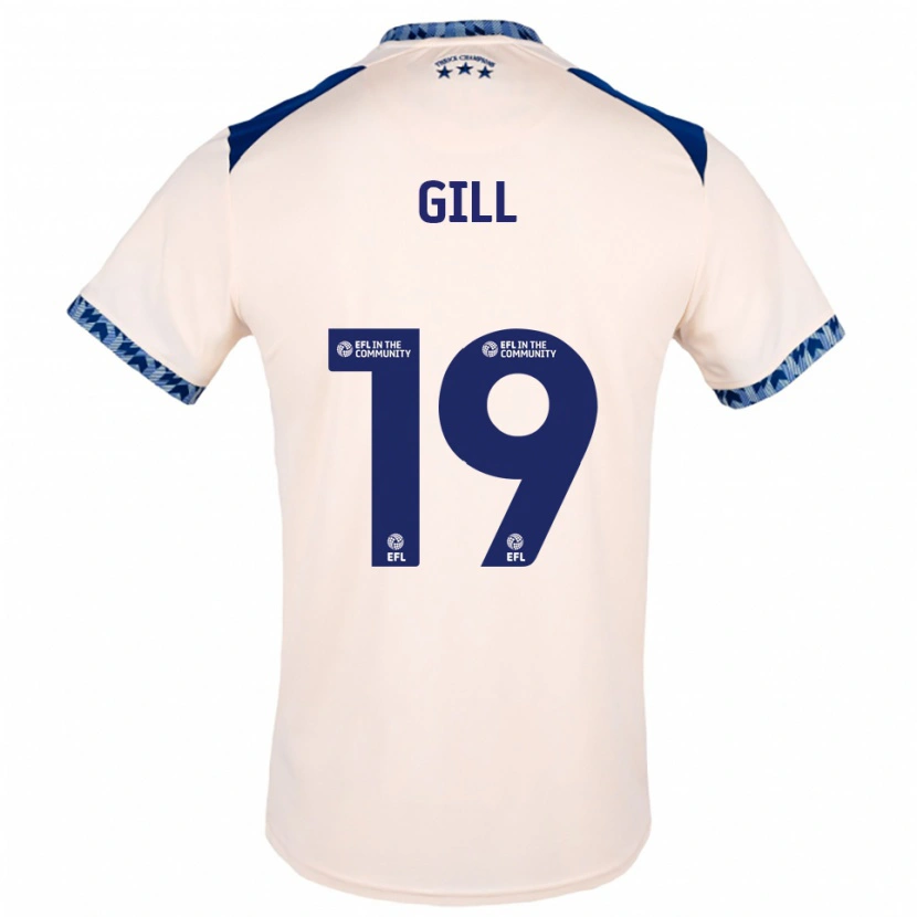 Danxen Criança Camisola Charlotte Gill #19 Branco Sujo Azul Marinho Alternativa 2025/26 Camisa