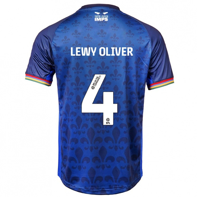 Danxen Criança Camisola Lewy Oliver #4 Azul Marinho Alternativa 2025/26 Camisa