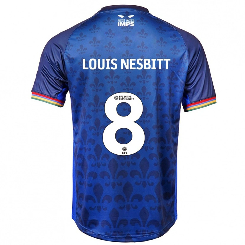 Danxen Criança Camisola Louis Nesbitt #8 Azul Marinho Alternativa 2025/26 Camisa