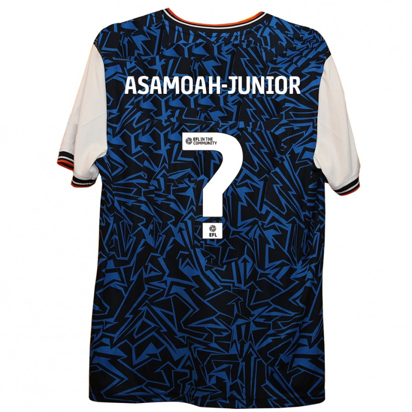 Danxen Criança Camisola Lloyd Asamoah-Junior #0 Azul Preto Branco Alternativa 2025/26 Camisa