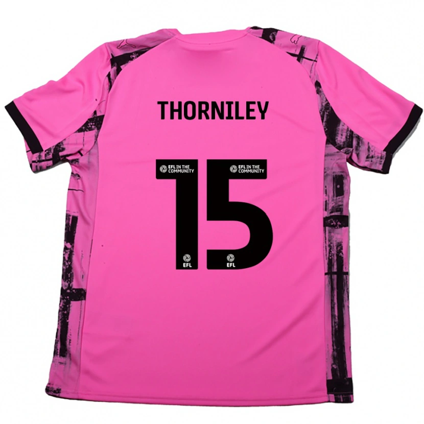 Danxen Criança Camisola Jordan Thorniley #15 Rosa Vermelho Preto Alternativa 2025/26 Camisa