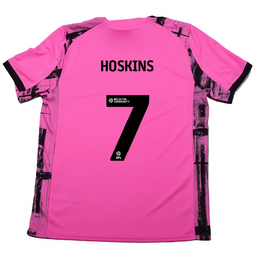 Danxen Criança Camisola Sam Hoskins #7 Rosa Vermelho Preto Alternativa 2025/26 Camisa