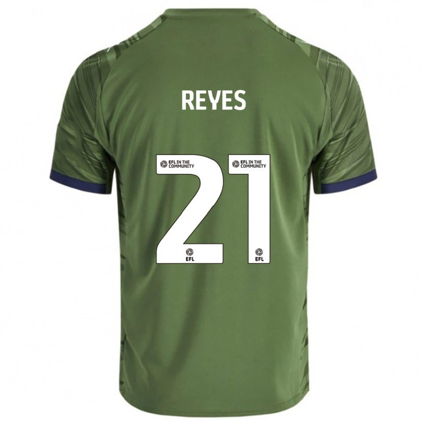 Danxen Criança Camisola Vicente Reyes #21 Verde Branco Alternativa 2025/26 Camisa