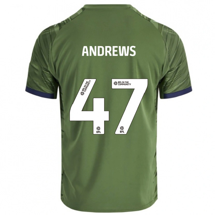 Danxen Criança Camisola Joe Andrews #47 Verde Branco Alternativa 2025/26 Camisa