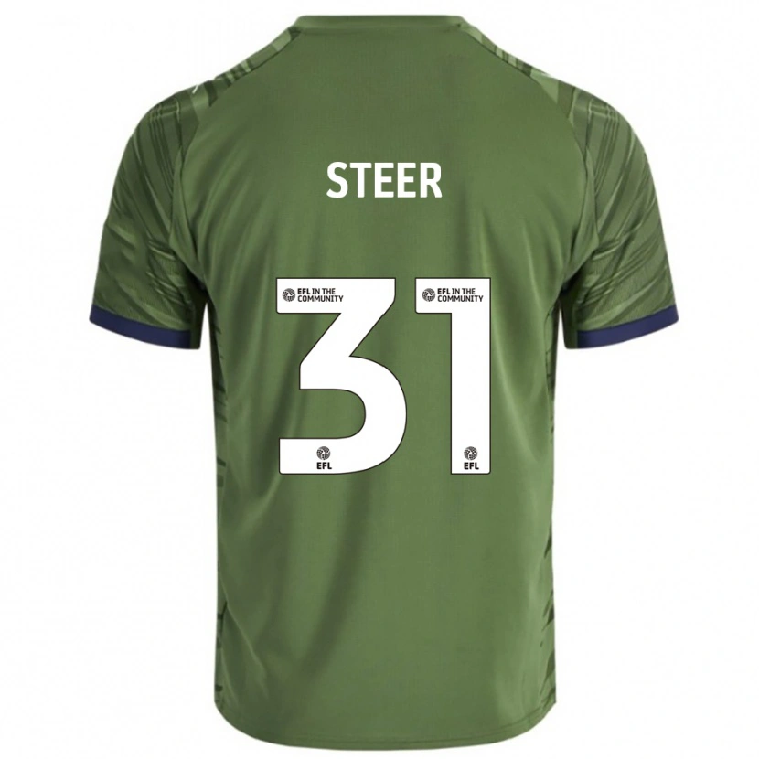Danxen Criança Camisola Jed Steer #31 Verde Branco Alternativa 2025/26 Camisa