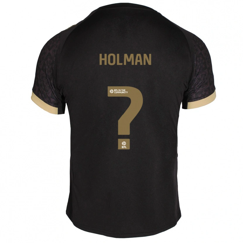 Danxen Criança Camisola Daniel Holman #0 Preto Dourado Alternativa 2025/26 Camisa