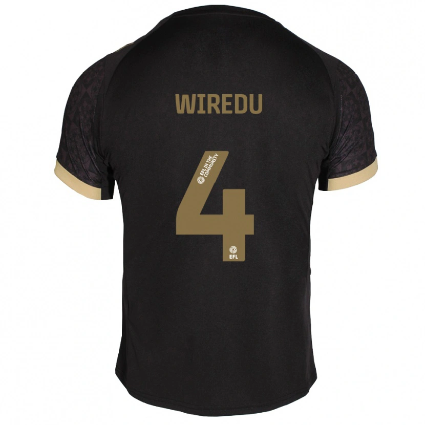 Danxen Criança Camisola Brendan Wiredu #4 Preto Dourado Alternativa 2025/26 Camisa