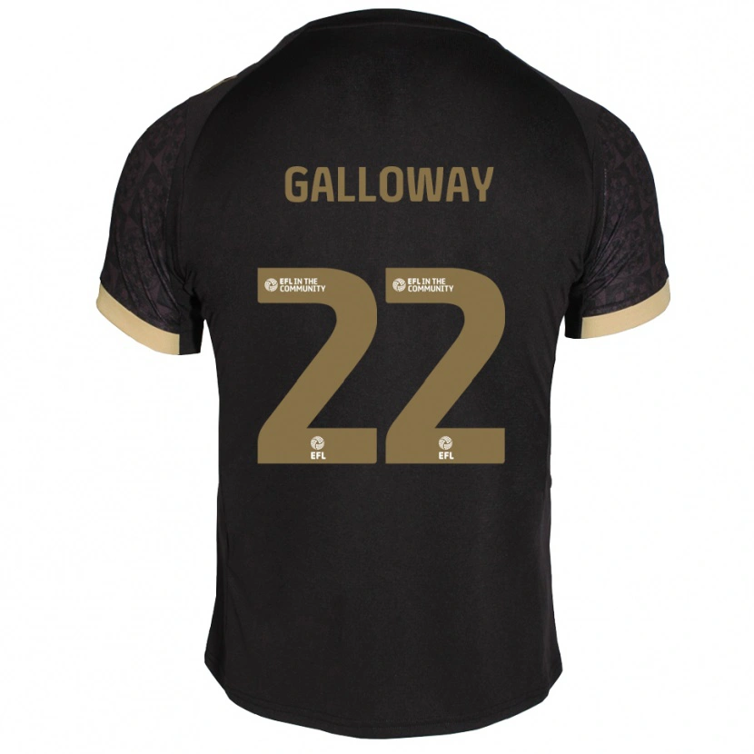 Danxen Criança Camisola Brendan Galloway #22 Preto Dourado Alternativa 2025/26 Camisa