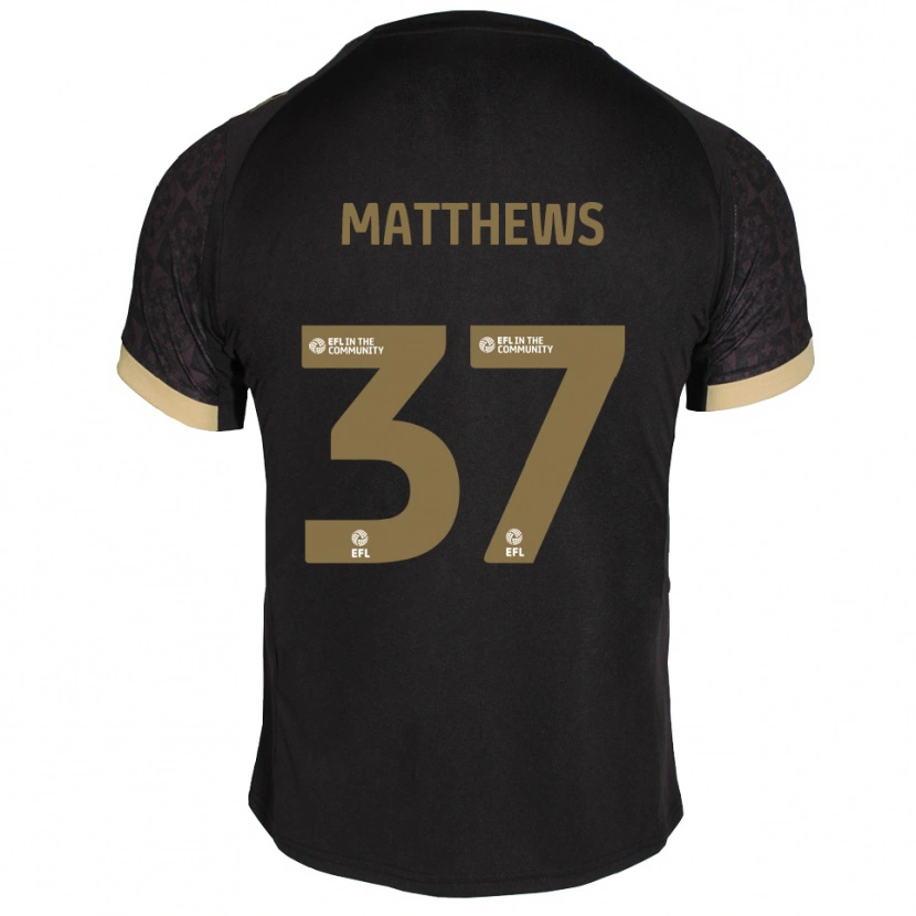 Danxen Criança Camisola Jack Matthews #37 Preto Dourado Alternativa 2025/26 Camisa