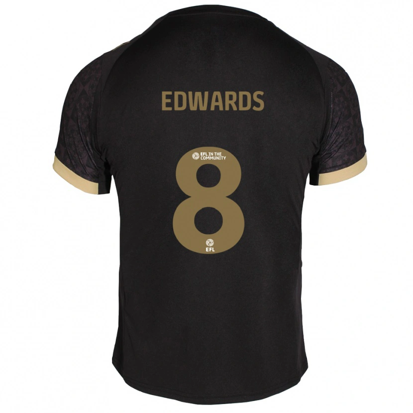 Danxen Criança Camisola Joe Edwards #8 Preto Dourado Alternativa 2025/26 Camisa