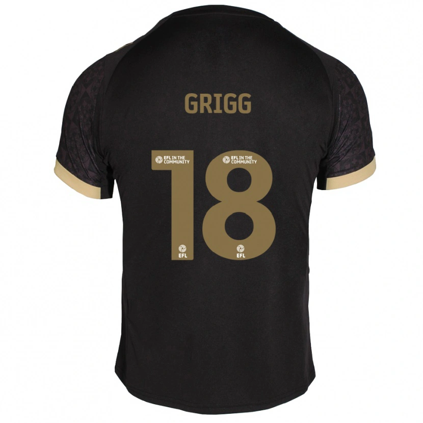 Danxen Criança Camisola Katie Grigg #18 Preto Dourado Alternativa 2025/26 Camisa