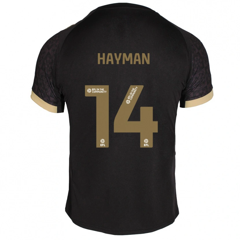 Danxen Criança Camisola Sam Hayman #14 Preto Dourado Alternativa 2025/26 Camisa