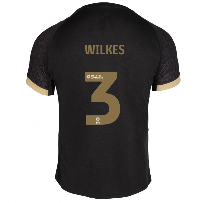 Danxen Criança Camisola Finley Wilkes #3 Preto Dourado Alternativa 2025/26 Camisa