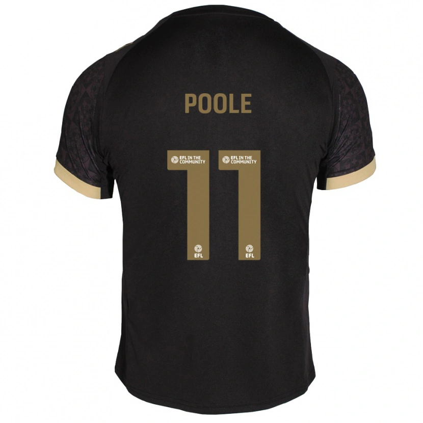 Danxen Criança Camisola Fletcher Poole #11 Preto Dourado Alternativa 2025/26 Camisa