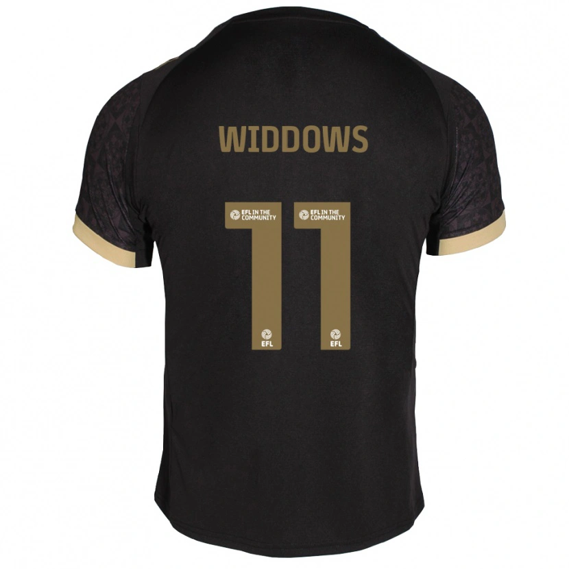 Danxen Criança Camisola Jade Widdows #11 Preto Dourado Alternativa 2025/26 Camisa