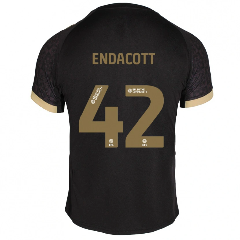 Danxen Criança Camisola Jack Endacott #42 Preto Dourado Alternativa 2025/26 Camisa