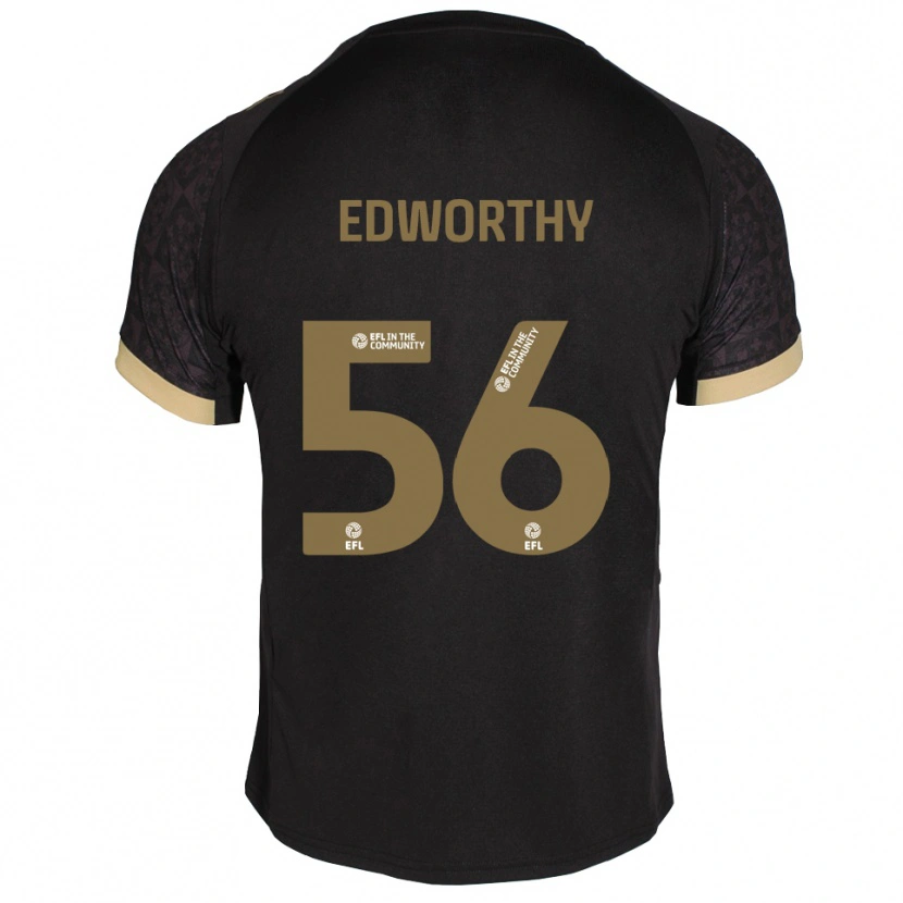 Danxen Criança Camisola Kieran Edworthy #56 Preto Dourado Alternativa 2025/26 Camisa