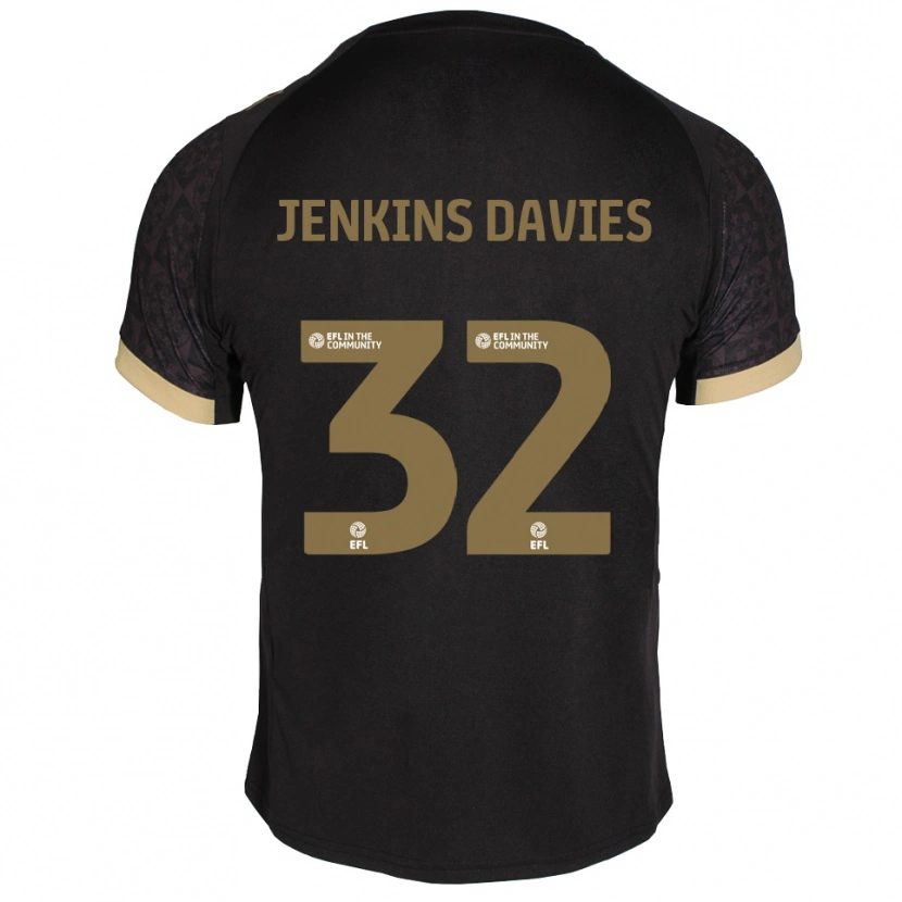 Danxen Criança Camisola Will Jenkins-Davies #32 Preto Dourado Alternativa 2025/26 Camisa